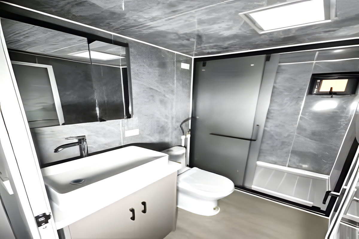 Baño completo de una casa modular AVITA